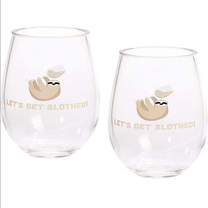 New acrylic stemless Sloth 🦥 set of 2 wine glasses